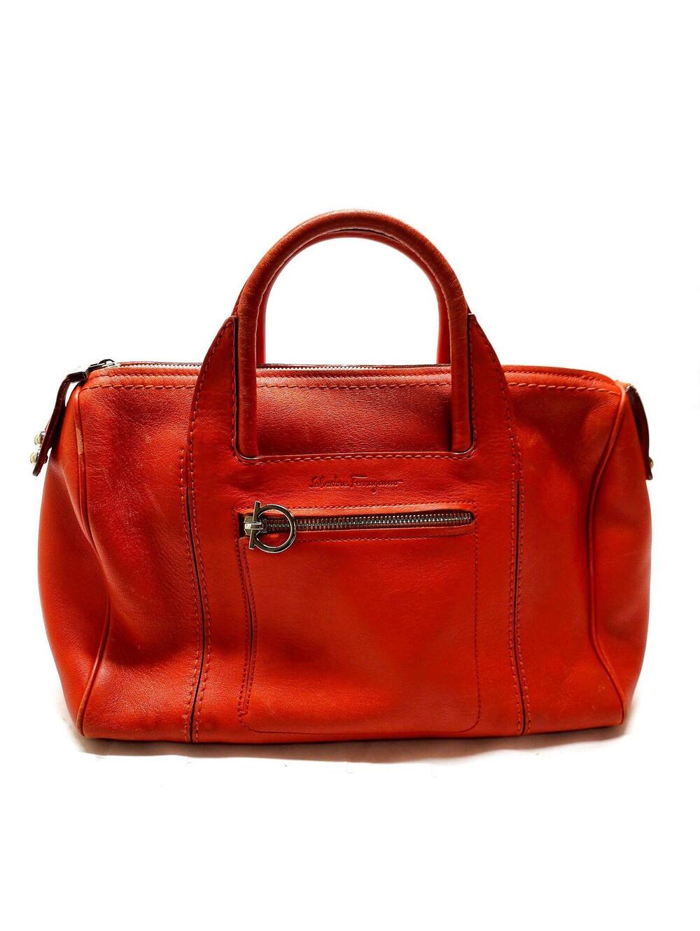 Ferragamo Hand Bag Orange Leather 1069884